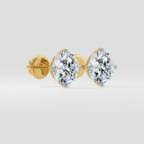 4 ct Conical Solitaire Studs