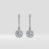 Cushion Halo Solitaire Drop Danglers