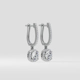 Cushion Halo Solitaire Drop Danglers