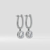 Cushion Halo Solitaire Drop Danglers