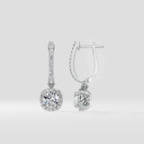 Cushion Halo Solitaire Drop Danglers