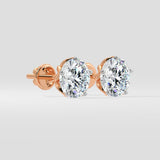 4 Ct Lotus Solitaire Studs