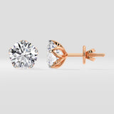 4 Ct Lotus Solitaire Studs