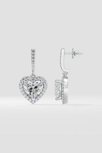 Halo Heart Danglers - House of Quadri