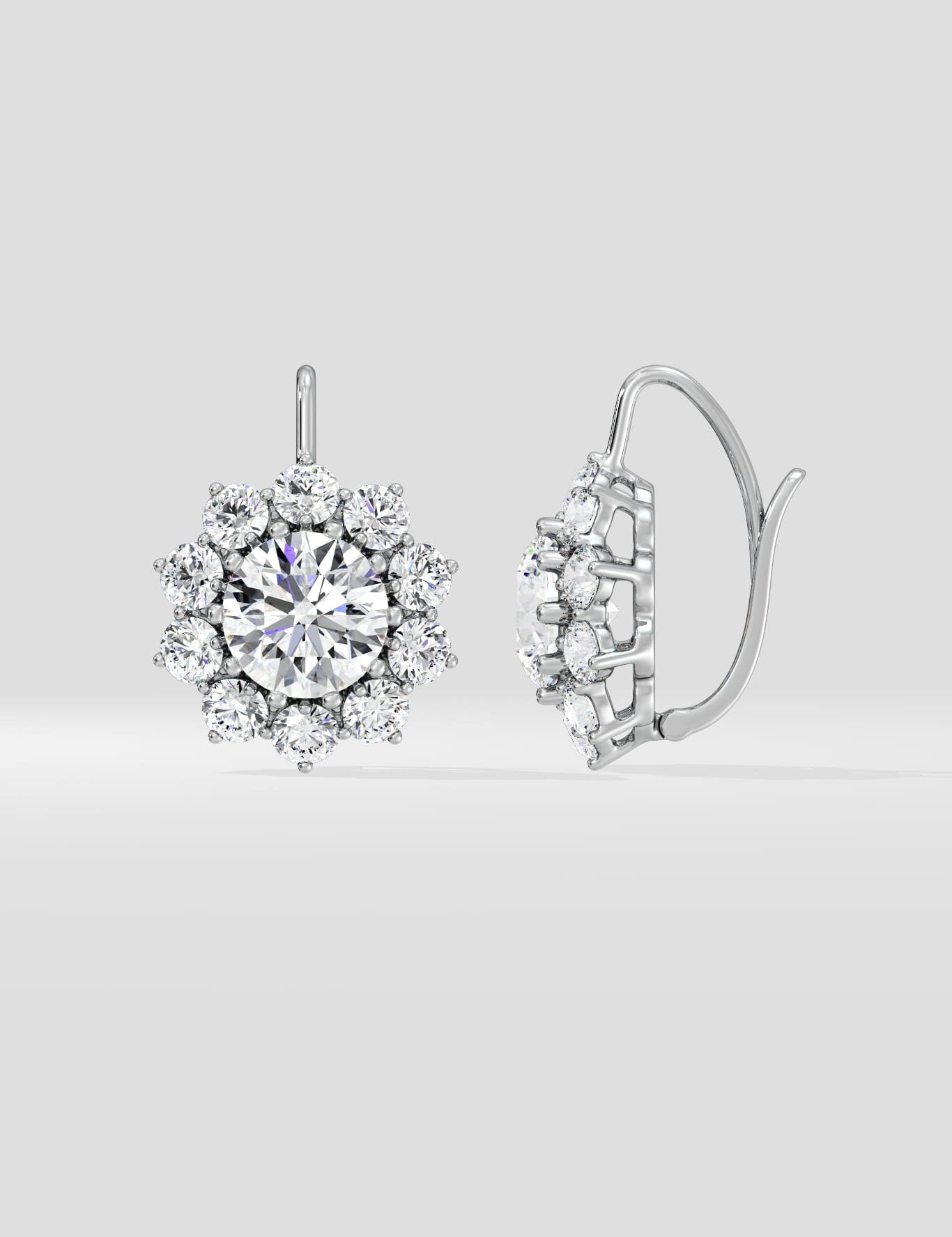 4 ct Fleur Solitaire Danglers - House of Quadri