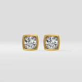 1 ct Bezel Cushion Studs