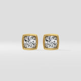 1 ct Bezel Cushion Studs