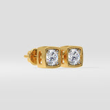 1 ct Bezel Cushion Studs