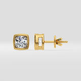1 ct Bezel Cushion Studs