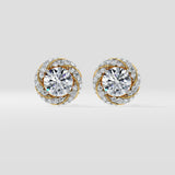 1 ct Swirl Halo Earrings
