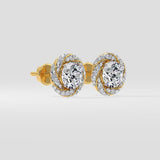 1 ct Swirl Halo Earrings