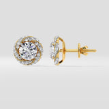 1 ct Swirl Halo Earrings