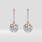 3 ct Cushion Halo Danglers - House of Quadri