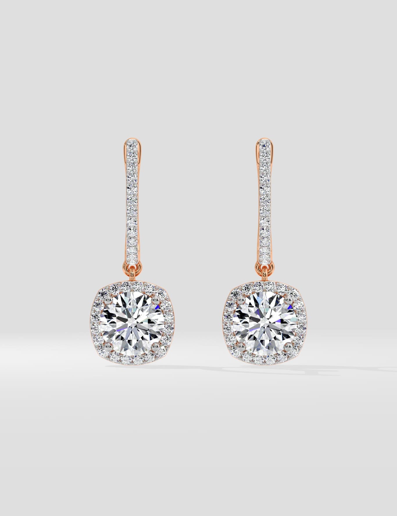 3 ct Cushion Halo Danglers - House of Quadri