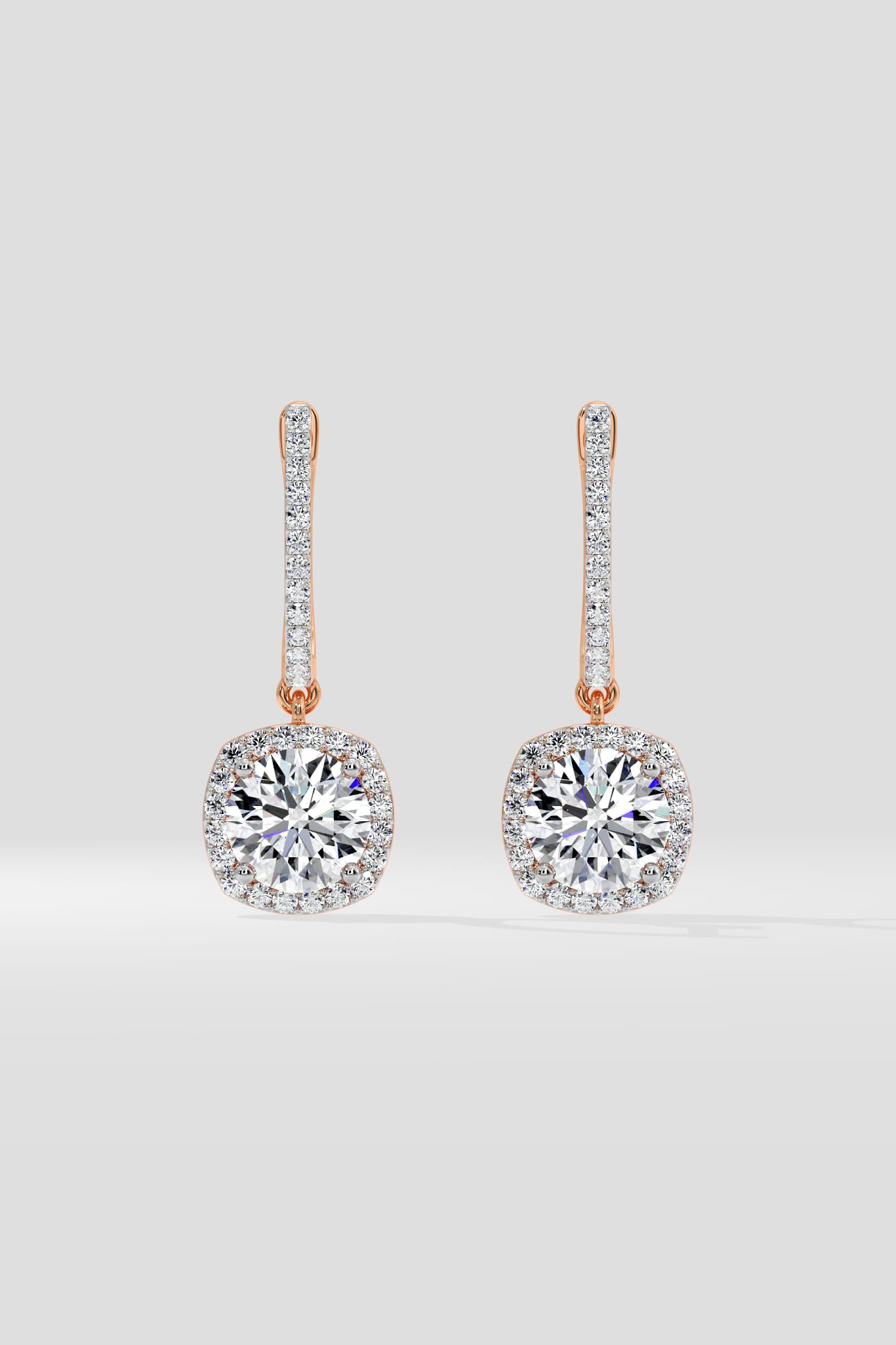 3 ct Cushion Halo Danglers - House of Quadri