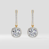 3 ct Cushion Halo Danglers