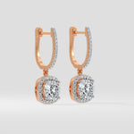 3 ct Cushion Halo Danglers - House of Quadri