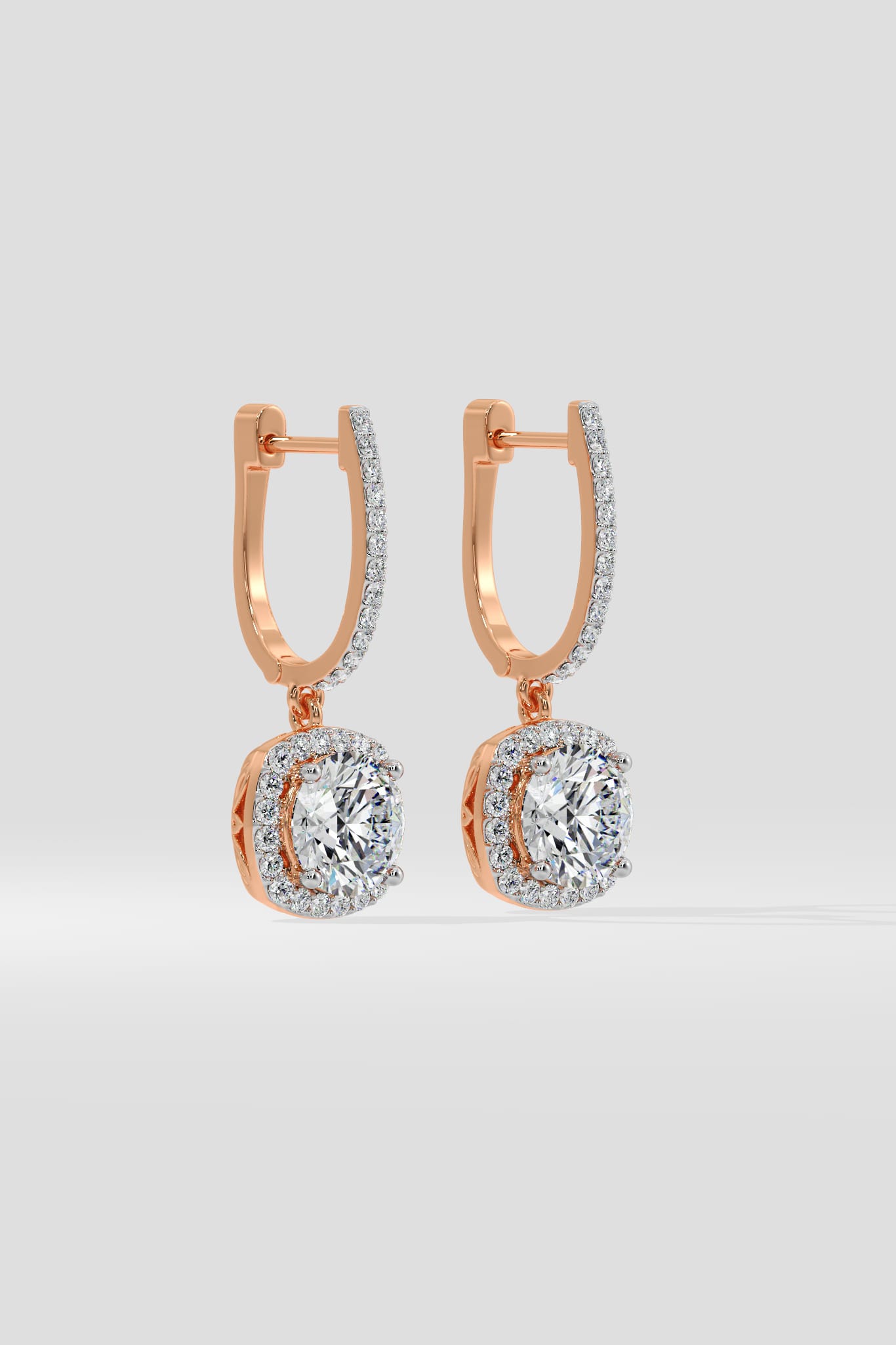 3 ct Cushion Halo Danglers - House of Quadri