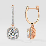 3 ct Cushion Halo Danglers