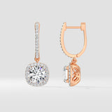 3 ct Cushion Halo Danglers