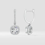 3 ct Cushion Halo Danglers - House of Quadri