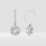 3 ct Cushion Halo Danglers - House of Quadri