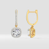 3 ct Cushion Halo Danglers