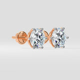 4 ct Lattice Solitaire Studs