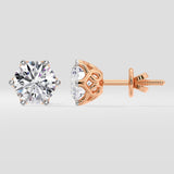 4 ct Lattice Solitaire Studs