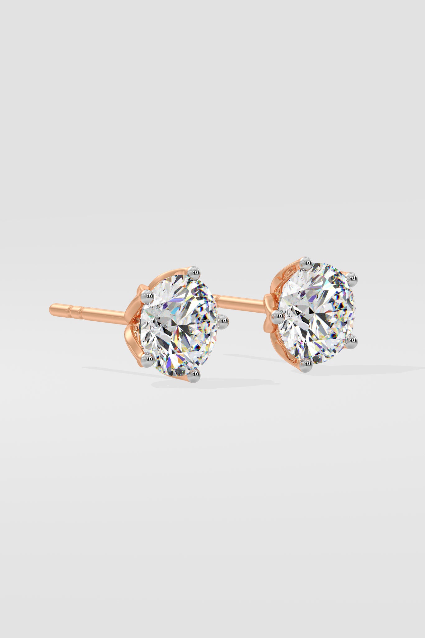 6 ct Lotus Solitaire Studs