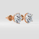 6 Ct Lotus Solitaire Studs