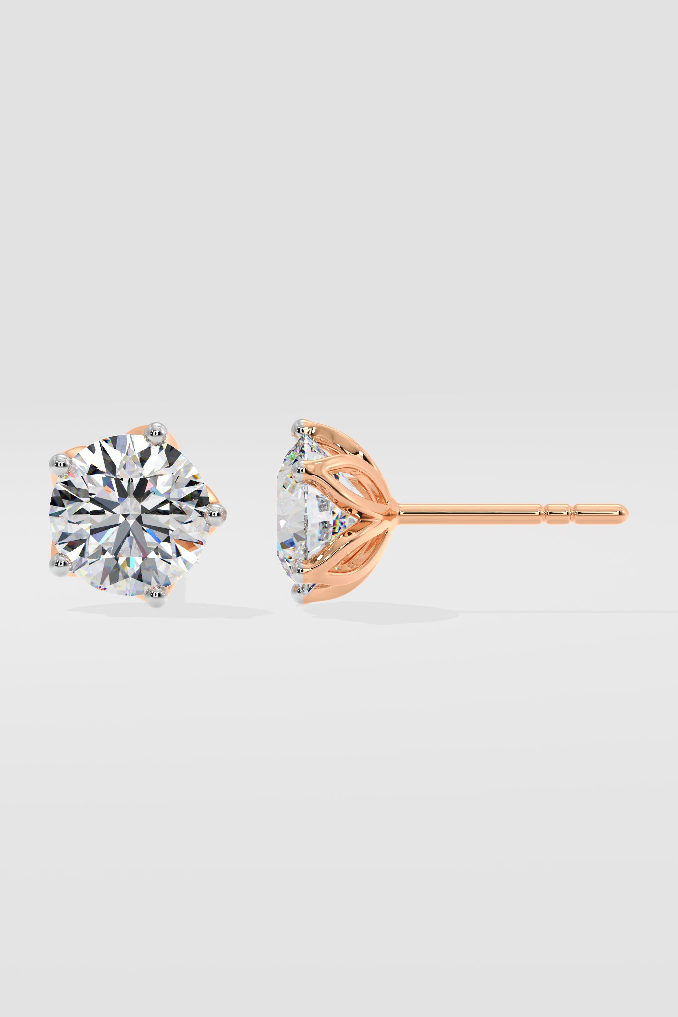 6 ct Lotus Solitaire Studs