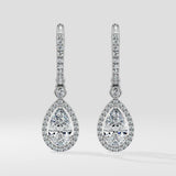 2 ct Pear Halo Drops