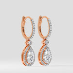 2 ct Pear Halo Drops - House of Quadri