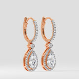 2 ct Pear Halo Drops - House of Quadri