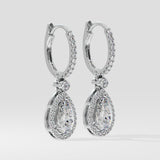2 ct Pear Halo Drops
