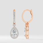 2 ct Pear Halo Drops - House of Quadri