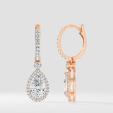 2 ct Pear Halo Drops - House of Quadri