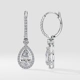 2 ct Pear Halo Drops