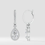 2 ct Pear Halo Drops - House of Quadri