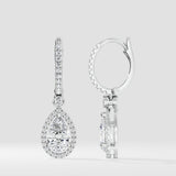 2 ct Pear Halo Drops - House of Quadri