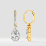 2 ct Pear Halo Drops - House of Quadri