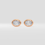 1 Ct Oval Bezel Studs