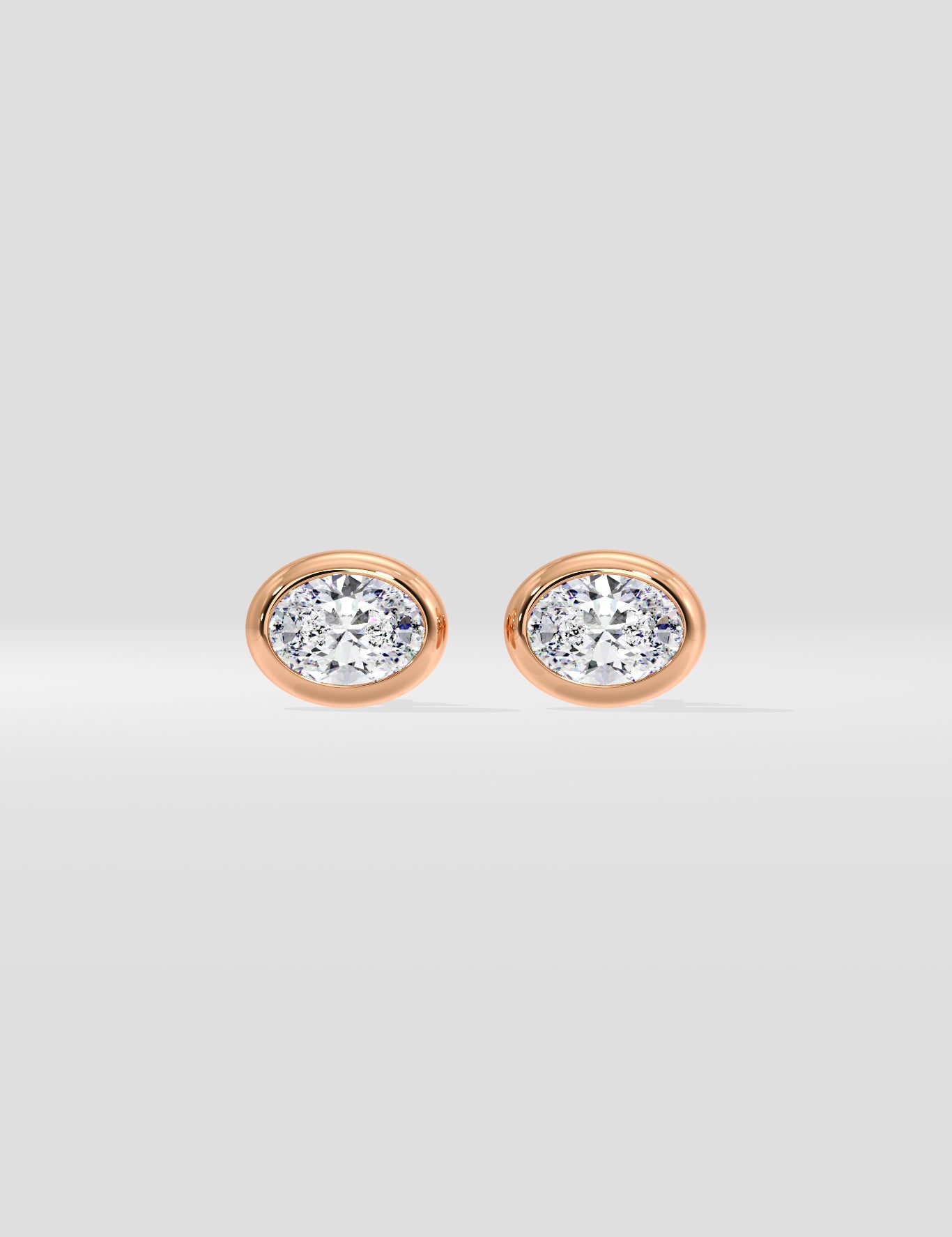 1 Ct Oval Bezel Studs