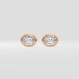 1 Ct Oval Bezel Studs