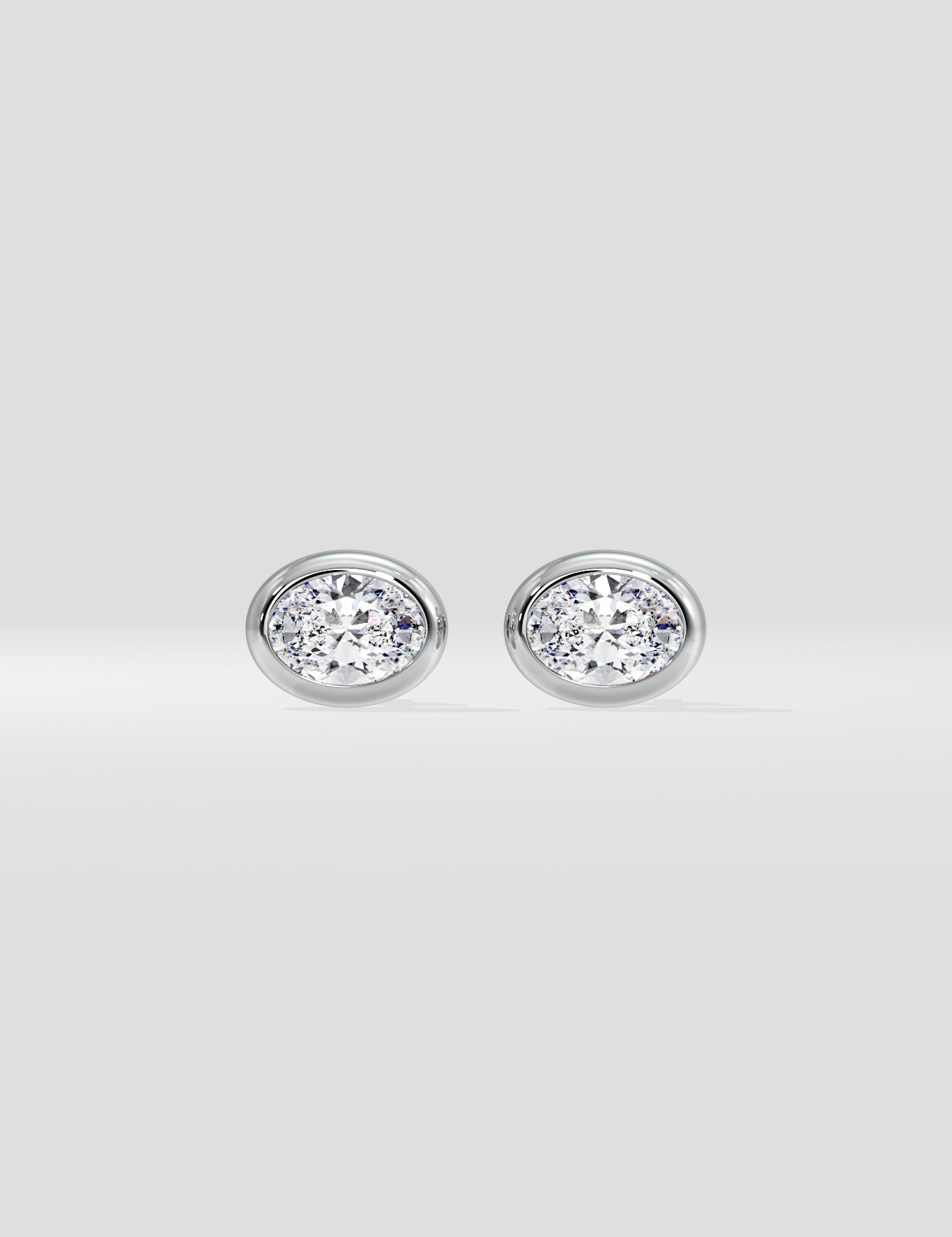1 Ct Oval Bezel Studs