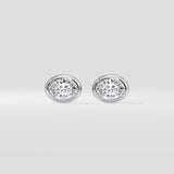 1 Ct Oval Bezel Studs