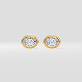 1 Ct Oval Bezel Studs