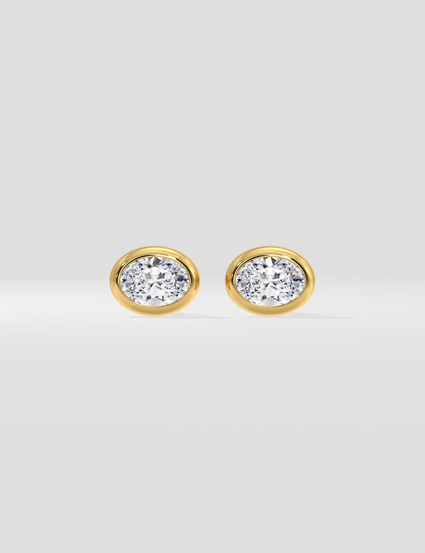 1 Ct Oval Bezel Studs