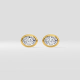 1 Ct Oval Bezel Studs